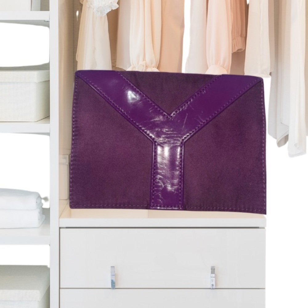 Yves Saint Laurent Purple Soft Suede Fabric Travel Bag- Pouch -Wallet Case - Picture 2 of 16